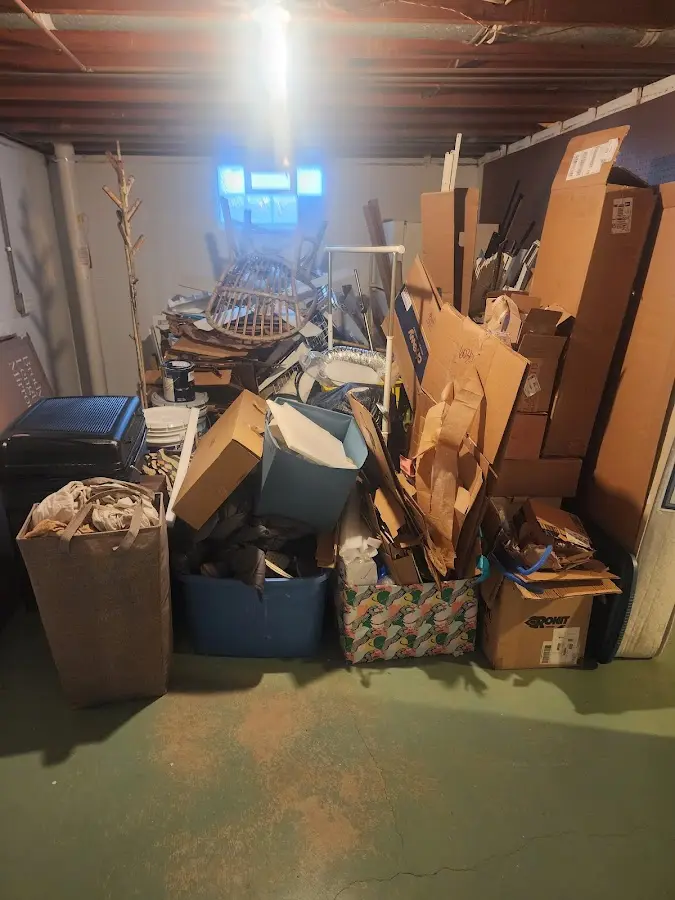 Roll-off dumpster container at job site for 20 Yard Dumpster Rental in Tuscarora